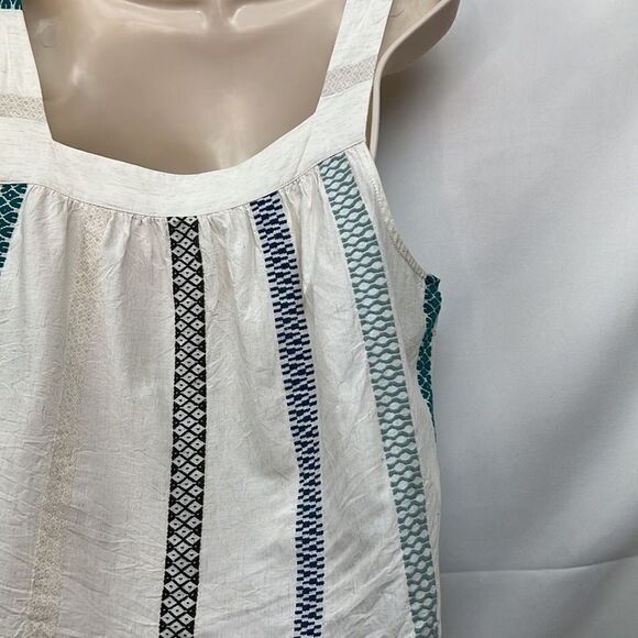 Splendid Elian Square Neck Tank Top size XL cream/teal - Picture 11 of 14